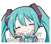 a cartoon of a girl with headphones and the words good night snugglefoxy