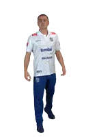 a man wearing a white shirt with itambé minas on it