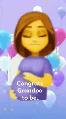 pregnant grandpa to be balloons eyes close congratulations