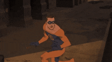a man in a superhero costume with the letter gp on it