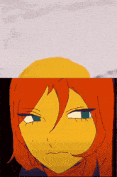 a cartoon drawing of a girl with red hair