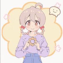 a drawing of a girl with a speech bubble above her