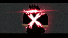 a red x is coming out of a person 's chest