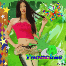 a picture of a woman with the name roonchae on the bottom