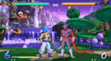 a screenshot of a video game shows gogeta fighting a demon