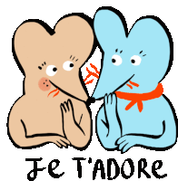 Mice Sweetly Rubbing Noses Together. Sticker - Souris D Amour Je Tadore Couple Stickers