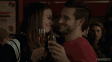 Cheers Kiss GIF - Younger Tv Land Sutton Foster GIFs