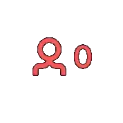 a pixel art drawing of the letter o