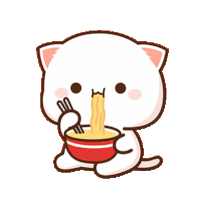 Mochi Cat Noodles Sticker - Mochi Cat Noodles Eating Stickers