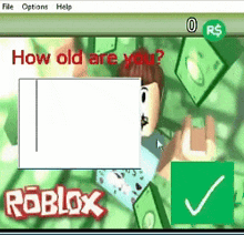 a screen shot of a roblox game with a check mark on it