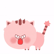 cute cat animal pink mad
