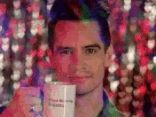 Panic At The Disco Brendon Urie GIF - Panic At The Disco Brendon Urie Coffee GIFs