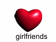 two red hearts with a picture of a girl and the word girlfriends below them