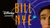 a disney presents bill nye advertisement with a man in the background