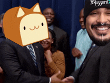 a man wearing a black hat that says blazard