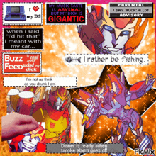 a picture of a transformer with a parental advisory label