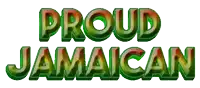 a sign that says proud jamaican in green and red letters