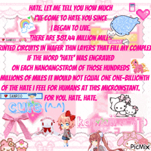 a poster that says " hate let me tell you how much "