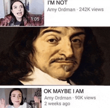 a painting of a man with a mustache and the words " i 'm not amy ordman 242k views "