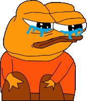 a cartoon of a frog with tears running down his face