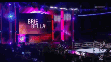 a brie bella sign is displayed on a wrestling stage