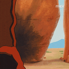 a cartoon drawing of a canyon with the word max on the bottom