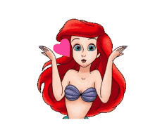 ariel the little mermaid kiss heart disney princess