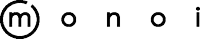 a black and white logo for a company called monoi on a white background