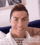 a picture of a man with the caption " the admins delcubing everything meanwhile lolfc is griefing all the buildings " ..