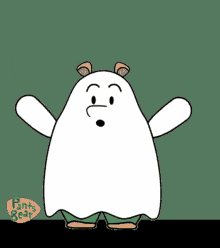 trick or treat boo ghost cute bear white ghost