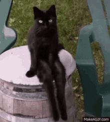 Black Cat Swinging Leg GIF - Black Cat Swinging Leg GIFs