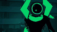 a cartoon drawing of a glowing object with a circle in the middle