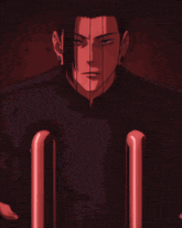 a cartoon of a man holding two umbrellas