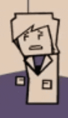 a cartoon of a man in a suit and tie with a shocked look on his face .