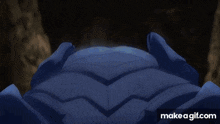a close up of a person 's torso with a sword in it .