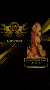 a woman in a hijab is surrounded by lightning and the word divisi 2
