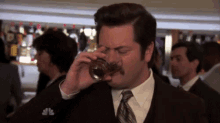 Fireball Shot GIF - Ron Swanson Nick Offerman Parks And Recreation GIFs