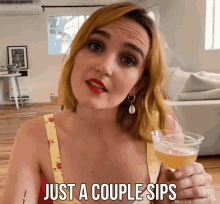Just A Couple Sips Chloe Fineman GIF - Just A Couple Sips Chloe Fineman Saturday Night Live GIFs