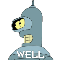 Well Bender Sticker - Well Bender Futurama Stickers