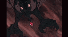 a cartoon of a monster with a red mouth