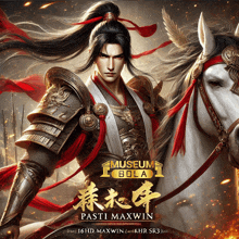 a poster of a man on a horse with the words museum bola