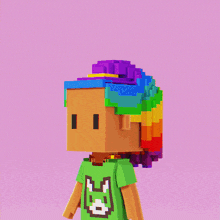 a pixel art character with a speech bubble saying hug you