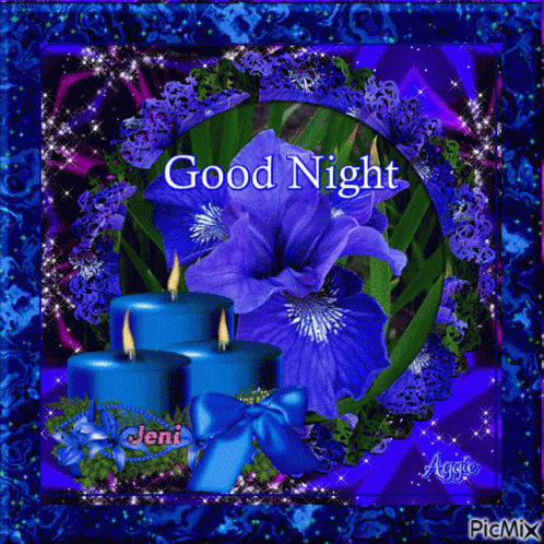 good night flowers gif