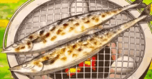 anime grilled fish grilled fish ikan bakar fish food