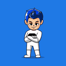 a cartoon girl with pink hair is wearing a white outfit
