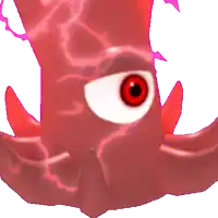 a red cartoon character with a red eye