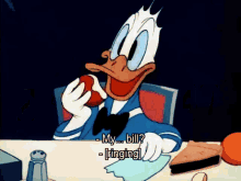 donald duck paying bill disney restaurant out to eat