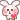 a pixel art illustration of a rabbit with a heart in its mouth .