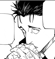 a black and white drawing of a man with a speech bubble in the background .
