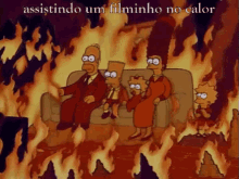Dia De Calor GIF - The Simpsons On Fire Family GIFs